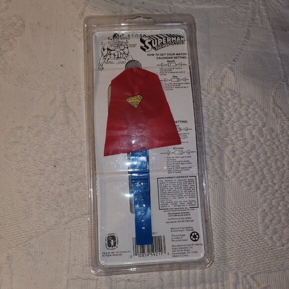 1991 Vintage Superman Digital Wrist Watch New - Picture 5 of 15